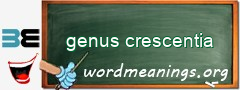 WordMeaning blackboard for genus crescentia